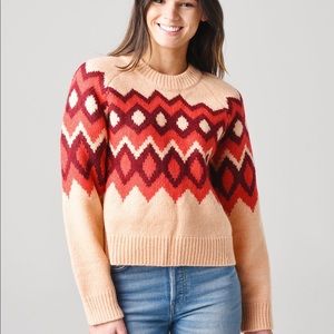 NWT Joie Nataly Fair Isle Sweater in Pink Sand